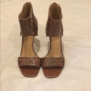 Nine West Karabee Ankle Strap Heels in Brown